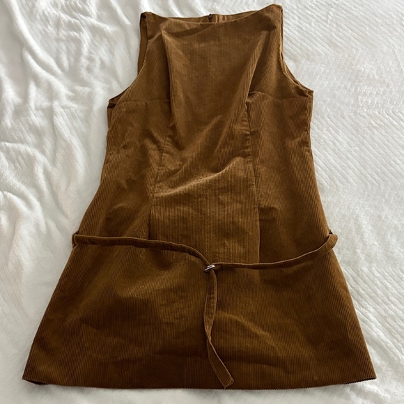 Zara Tan Corduroy Mini Dress - Picture 1 of 6